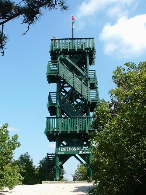 The Festetics Lookout Tower stands on the top of Varsás Hill