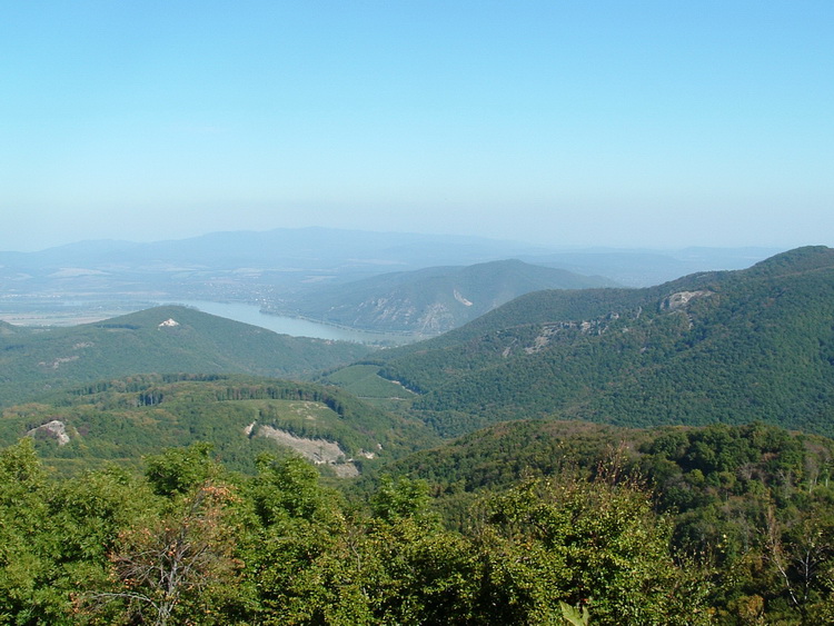 Panorama towards the Danube Bend from the lookout terrace of Dobogókő