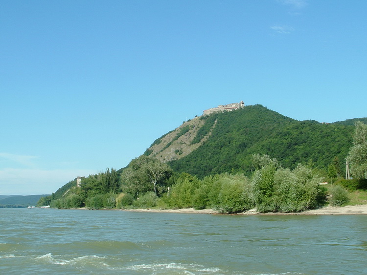 A glimpse at the fort of Visegrád from the ferry