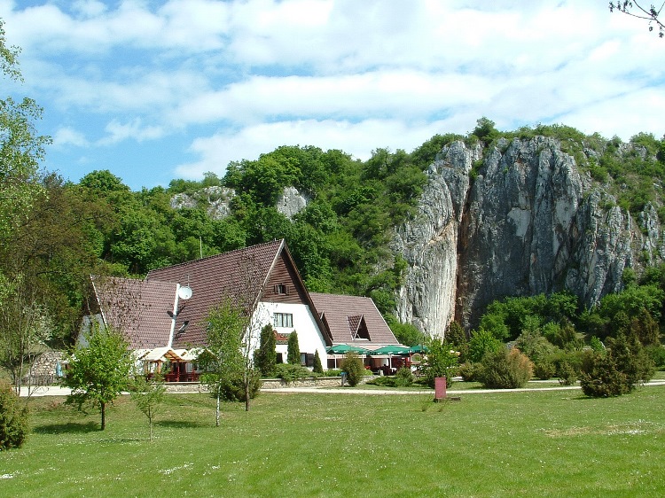 The Hotel Baradla stands beside the cliff of the Baradla Cave