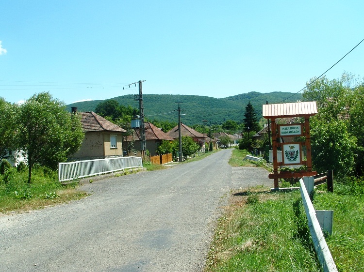 At the border of Bódvarákó village. In front of us towers the Szalonnai Mountains