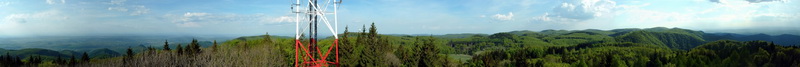 360-degree panorama from the lookout tower of Bálvány Mountain