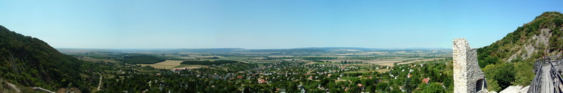 Panoramic view from Castle of Csókakő to the village and its environs