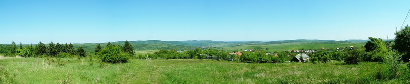 Panoramic view from the fields above Mályinka village