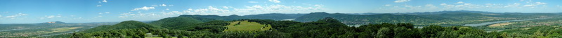 360-degree panorama from the lookout tower of Nagy-Villám to the Danube Bend