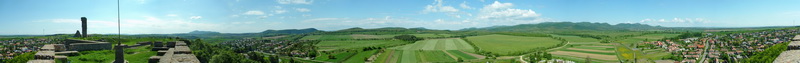 360-degree panorama from the wall of Castle of Nógrád to its environs