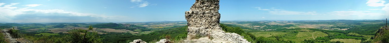 360-degree panorama from Castle of Szanda to the hills of Cserhát